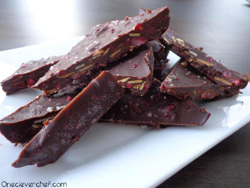 Raspberry Dark Chocolate Bark With Roasted Almonds