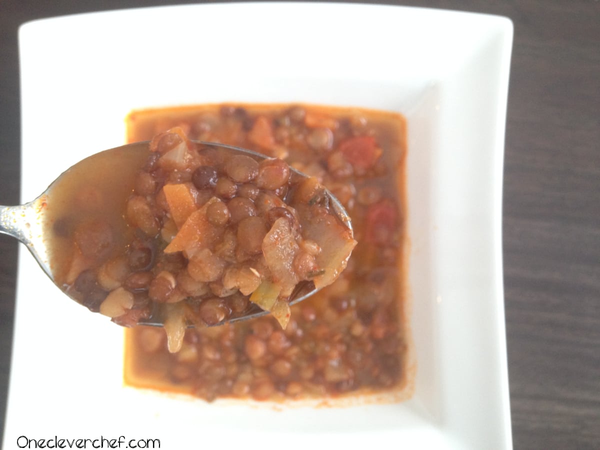 Three Lentil Chili Lime Soup With Fresh Tomatoes