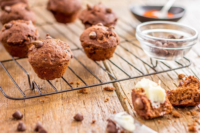 Chocolate Chilli Muffins. An INTENSE double chocolate taste with a little spicy kick | www.onecleverchef.com