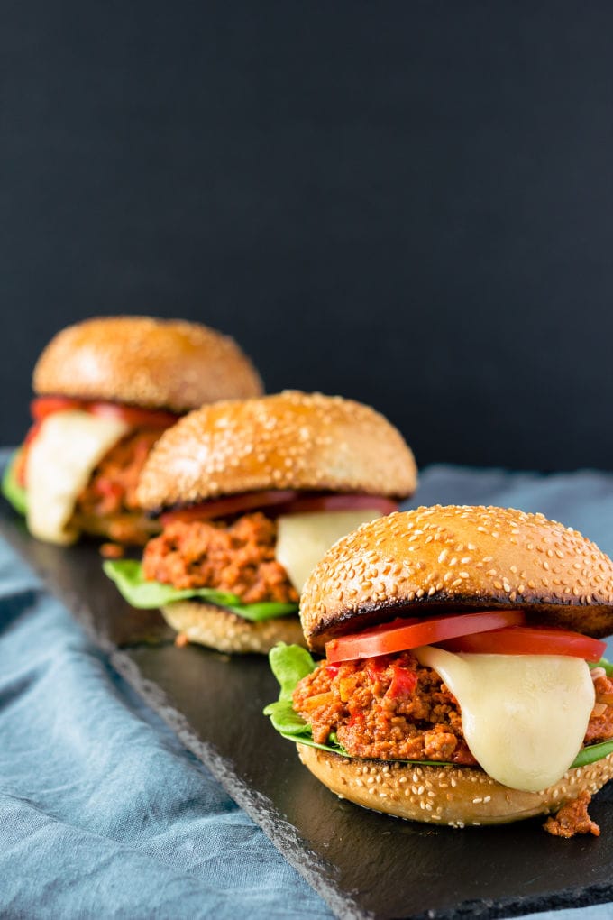 These quick and easy paleo sloppy joes can be made, from scratch, in just 20 minutes. This clean eating, kid-friendly recipe is the perfect weeknight meal and is guaranteed to please the whole family. Gluten-free and dairy-free options also available. | www.onecleverchef.com #paleo #gluten-free #weeknightmeal #20-minute #comfortfood #healthy #cleaneating