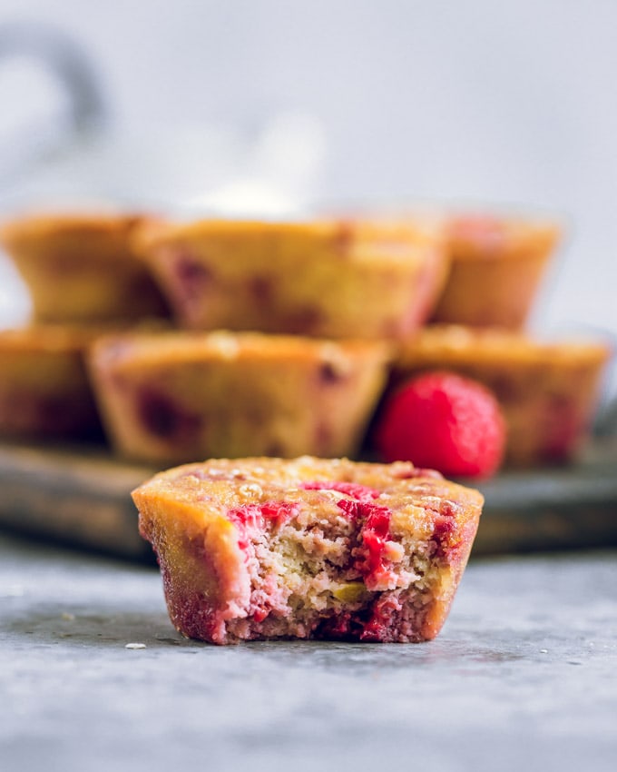 Lemon Raspberry muffin with a bite taken