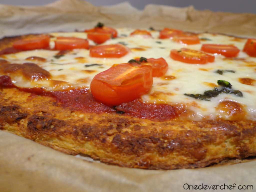 Cauliflower Crust Margherita Pizza One Clever Chef