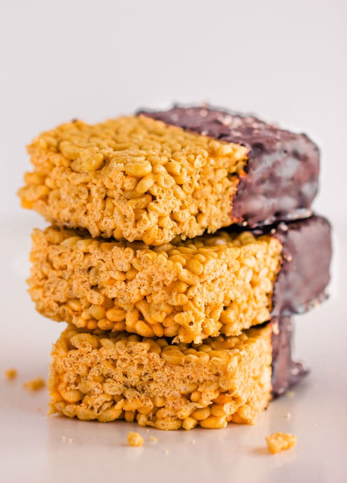 Healthy Rice Krispie Treats (with Peanut Butter) - MJ and Hungryman