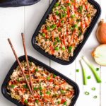 Egg roll in a bowl in meal prep containers