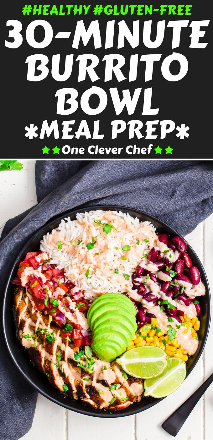 Burrito Bowl Meal Prep Pin Image