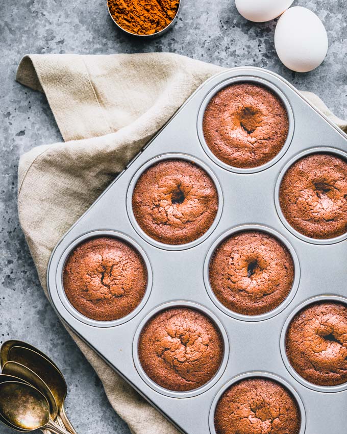 9 brownies in a muffin pan