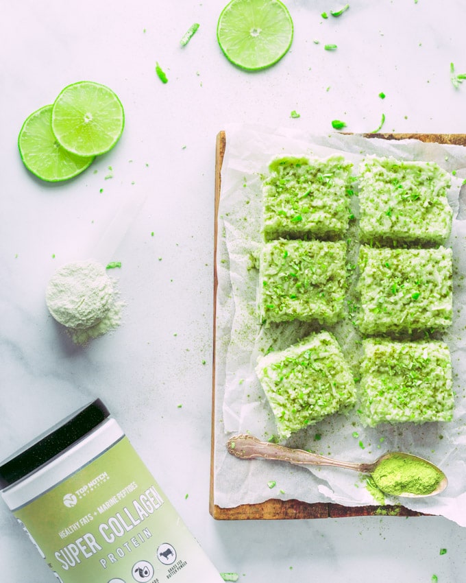 Keto Matcha Lime Fat Bombs on a wooden cutting board