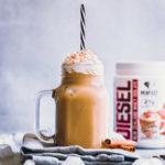 Cold Pumpkin Spice Protein Latte in a mug