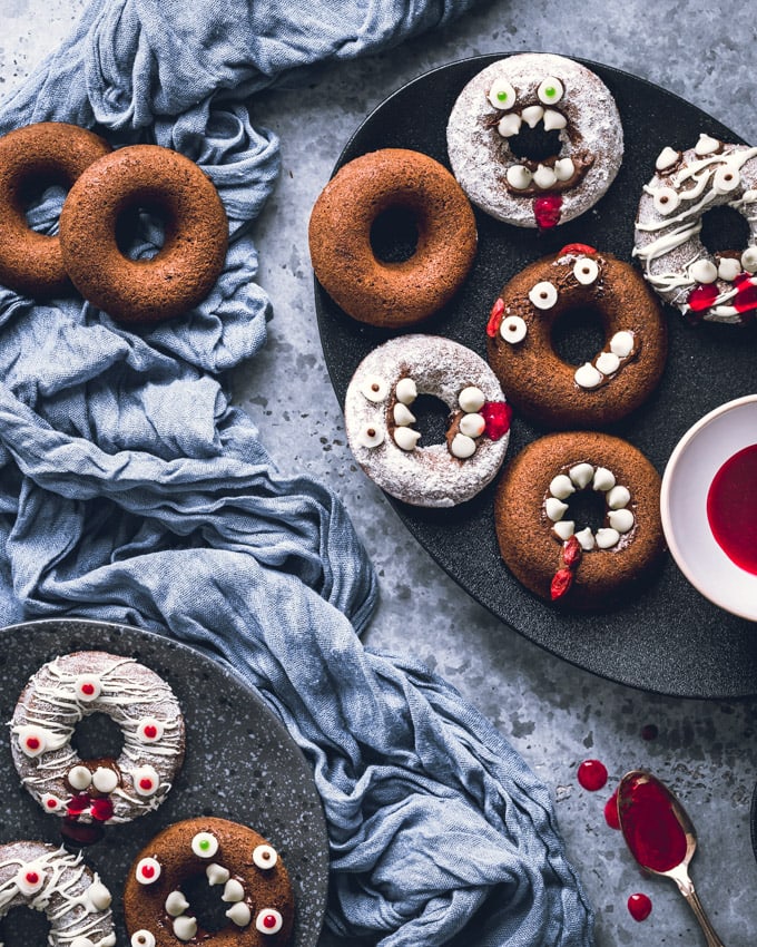 Monster-Shaped, Healthy Baked Halloween Donuts