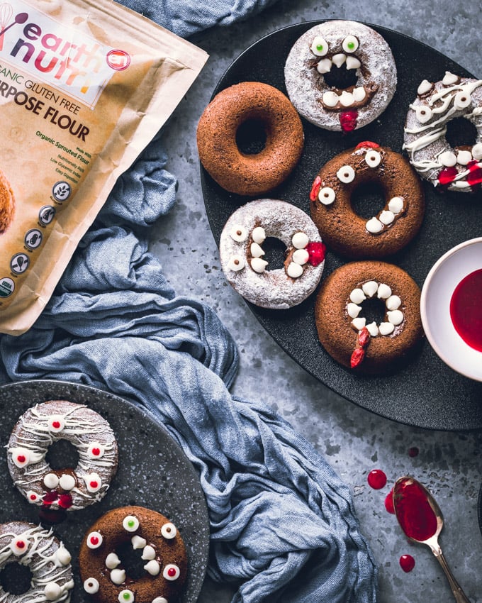 Monster-Shaped, Healthy Baked Halloween Donuts