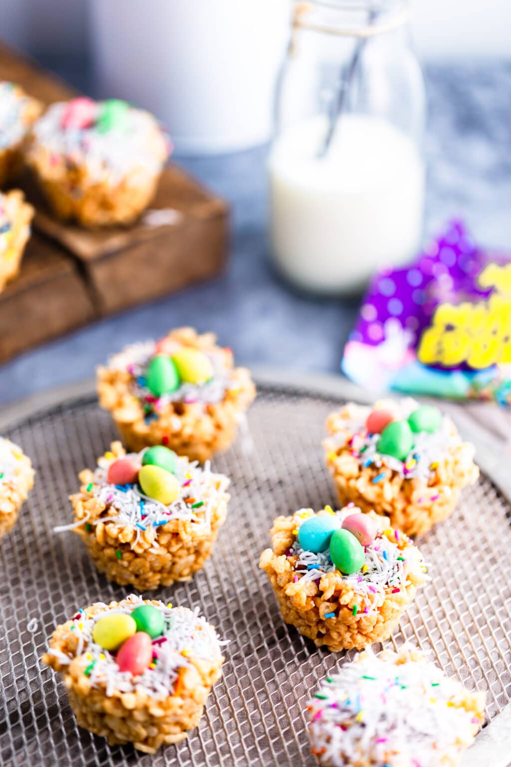 Easter Egg Nest Rice Krispie Treats - One Clever Chef