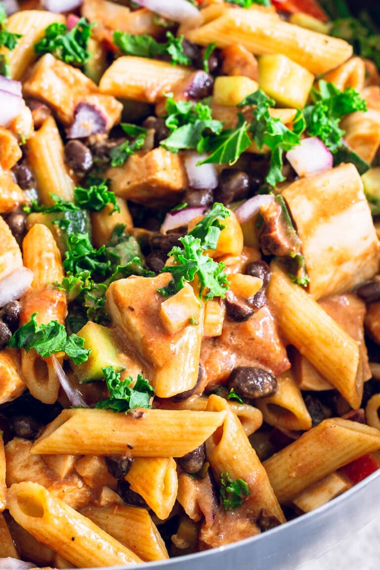 BBQ Chicken Pasta Salad with Creamy Dressing One Clever Chef